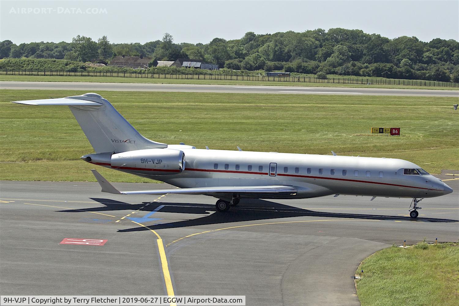 9H-VJP, 2014 Bombardier BD-700-1A10 Global 6000 C/N 9677, at Luton