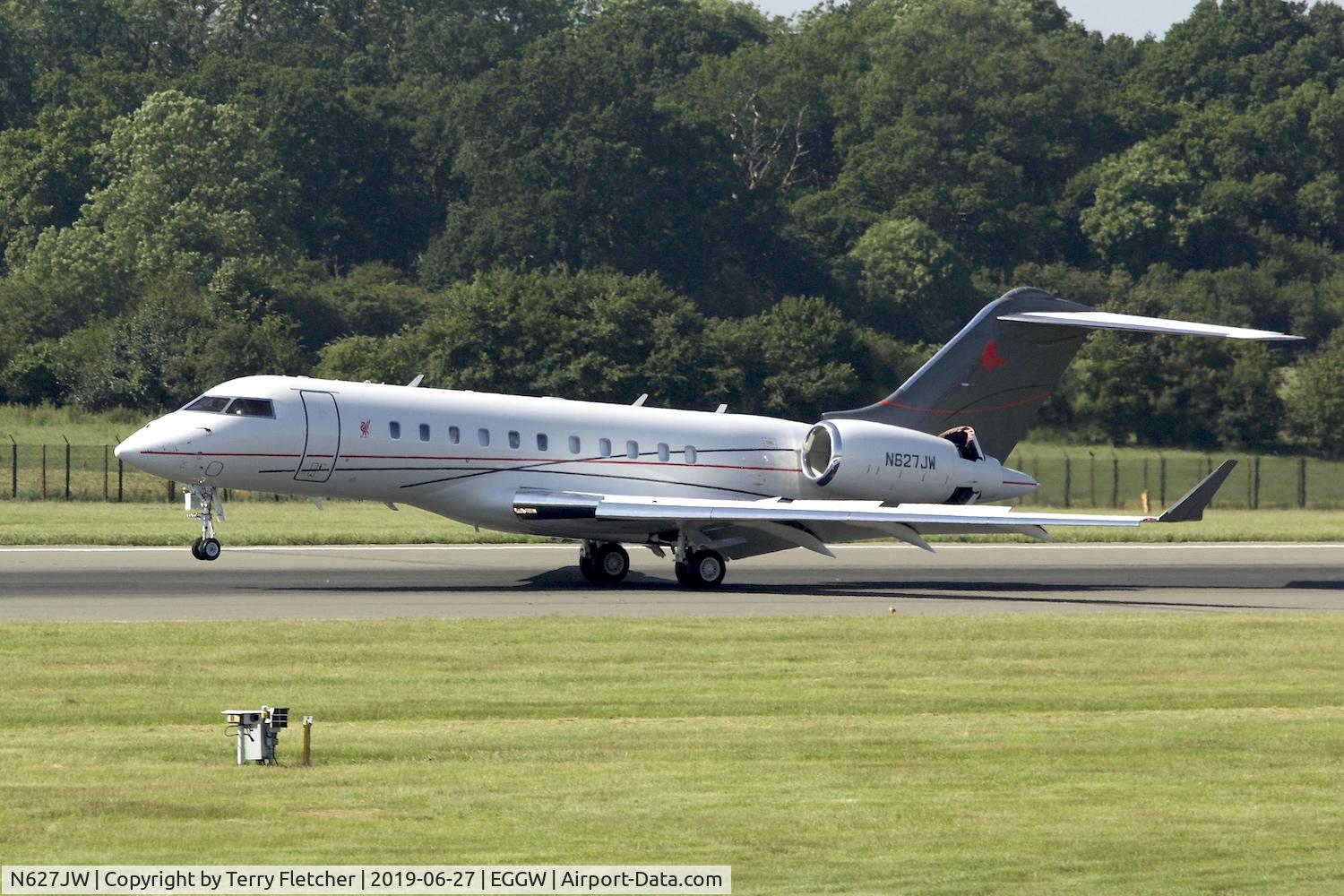 N627JW, 2013 Bombardier BD-700-1A11 Global 5000 C/N 9550, At Luton