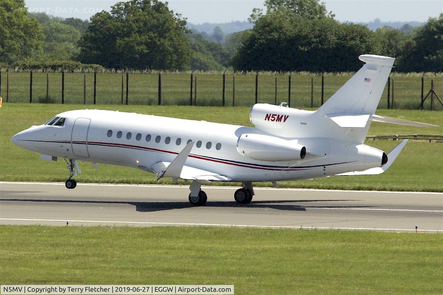 N5MV, 2008 Dassault Falcon 900EX C/N 221, at Luton