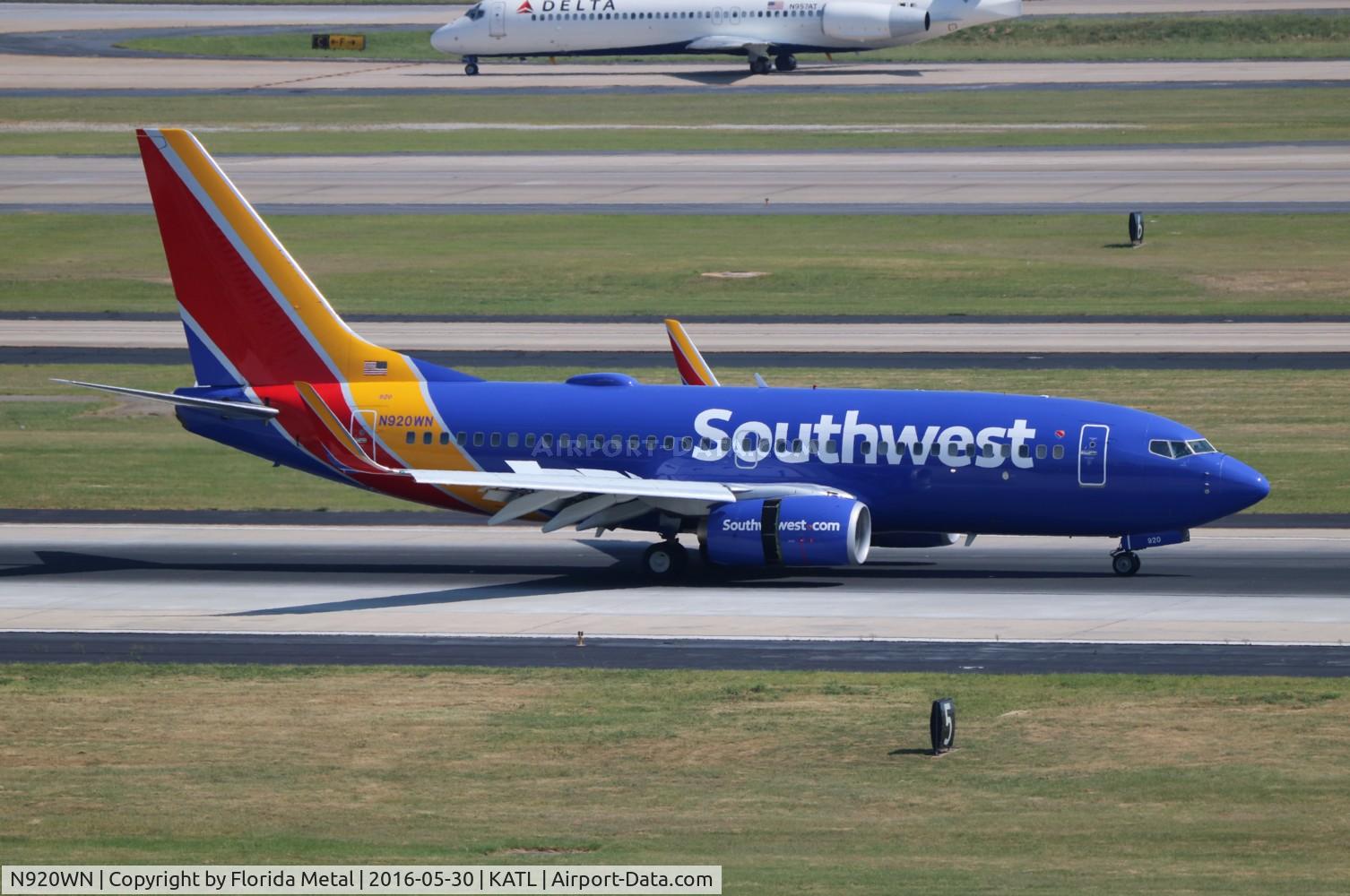 N920WN, 2008 Boeing 737-7H4 C/N 32460, ATL spotting
