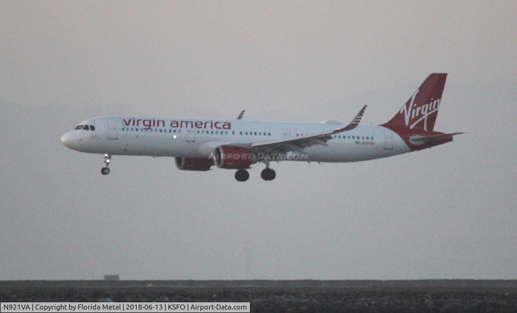 N921VA, 2017 Airbus A321-253N C/N 7589, SFO spotting