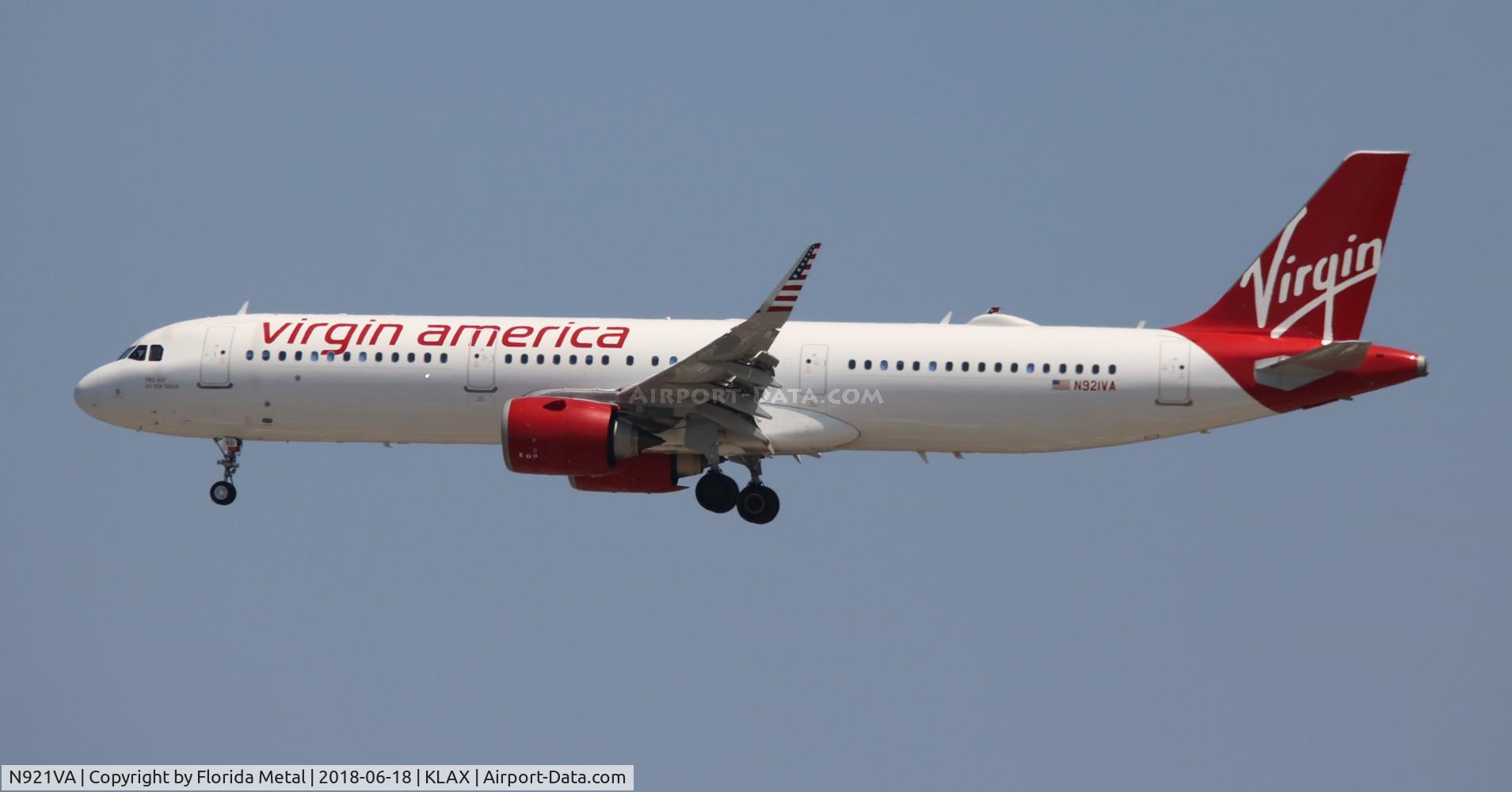 N921VA, 2017 Airbus A321-253N C/N 7589, LAX spotting