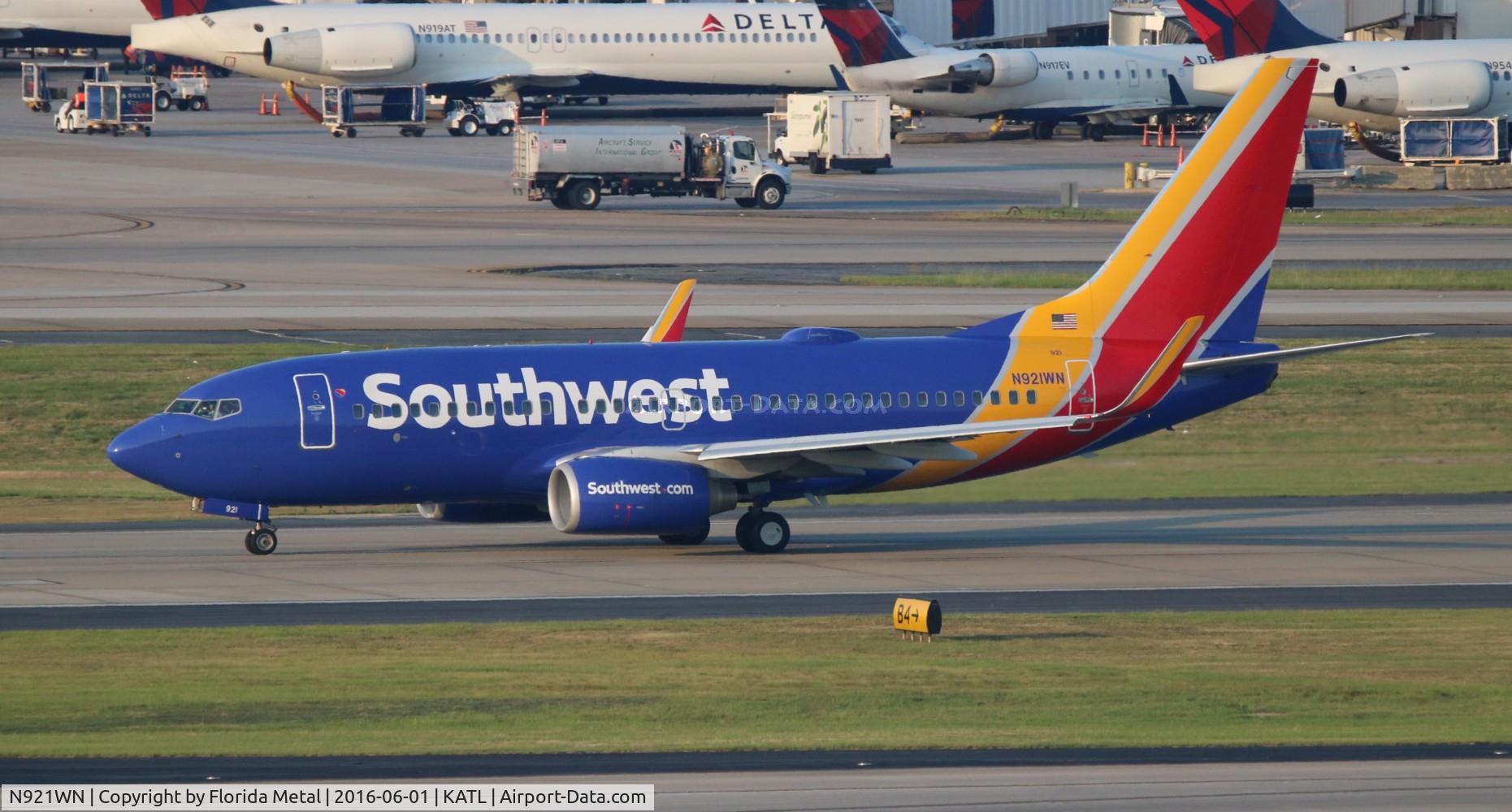 N921WN, 2008 Boeing 737-7H4 C/N 36626, ATL Spotting