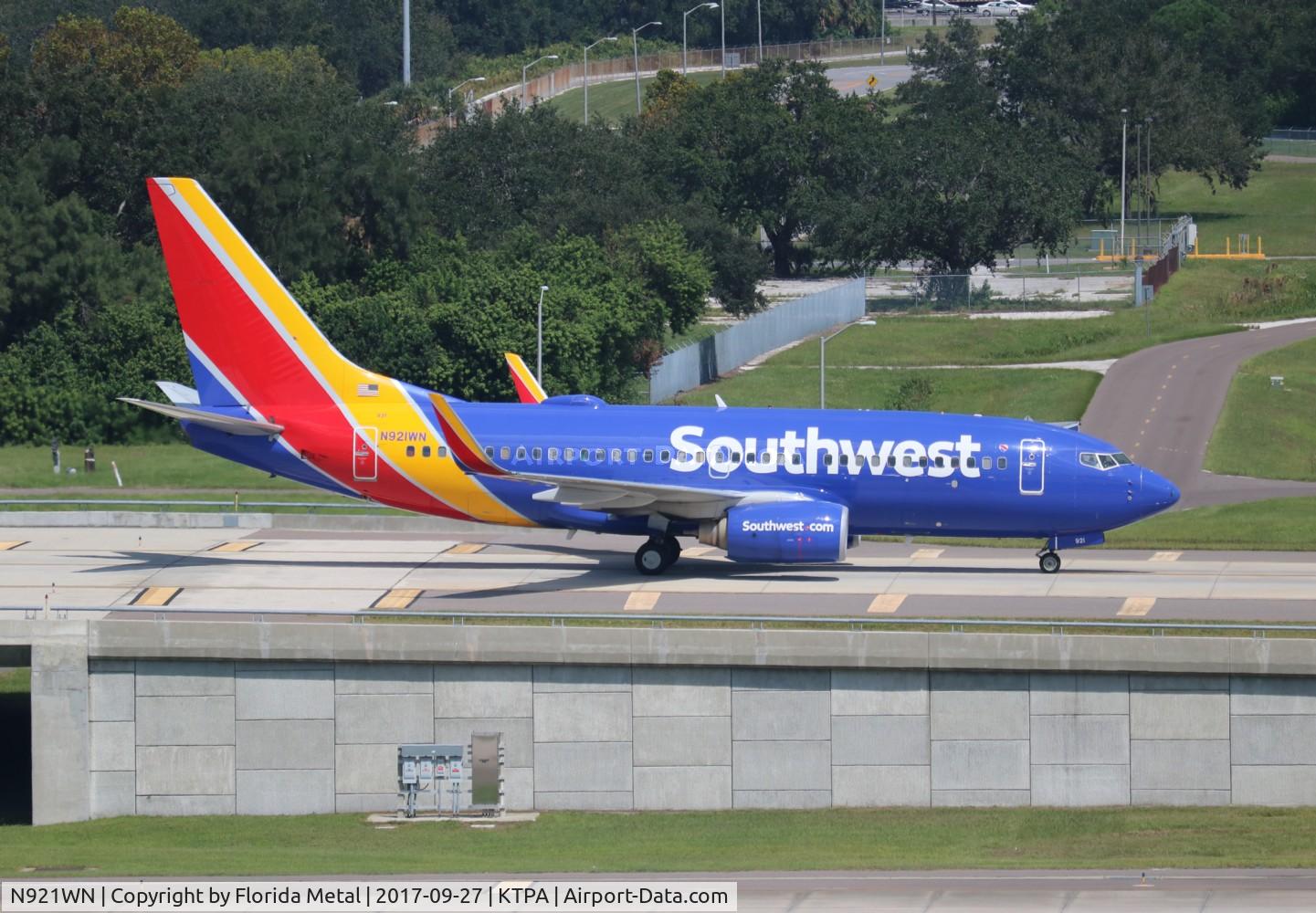 N921WN, 2008 Boeing 737-7H4 C/N 36626, TPA spotting