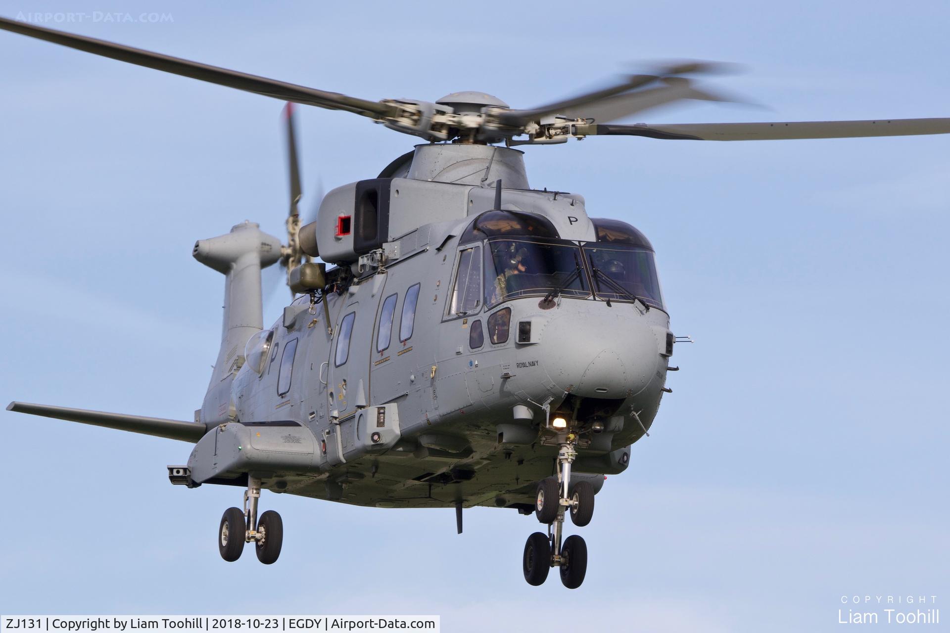 ZJ131, 2002 Westland Merlin HC.4 C/N 50173/RAF15, ZJ131 taking off at RNAS Yeovilton