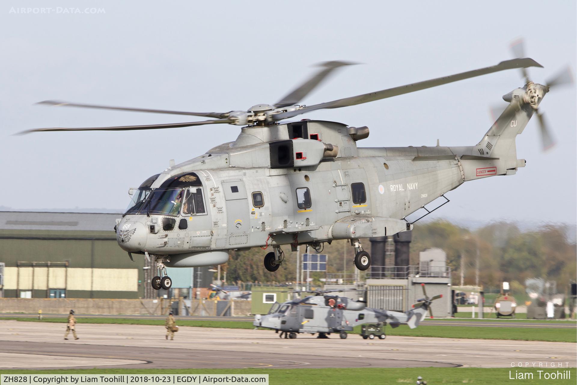 ZH828, 1998 AgustaWestland EH-101 Merlin HM1 C/N 50040, ZH828 rolling take off at RNAS Yeovilton