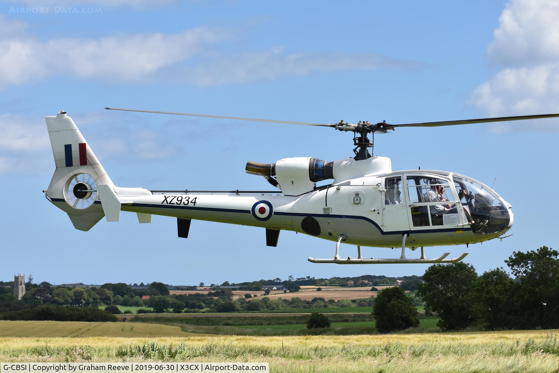 G-CBSI, 1978 Westland SA-341D Gazelle HT3 C/N WA1736, Landing at Northrepps.