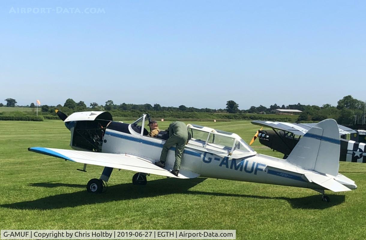 G-AMUF, 1952 De Havilland DHC-1 Chipmunk 21 C/N C1/0832, Starter probs at Old Warden.