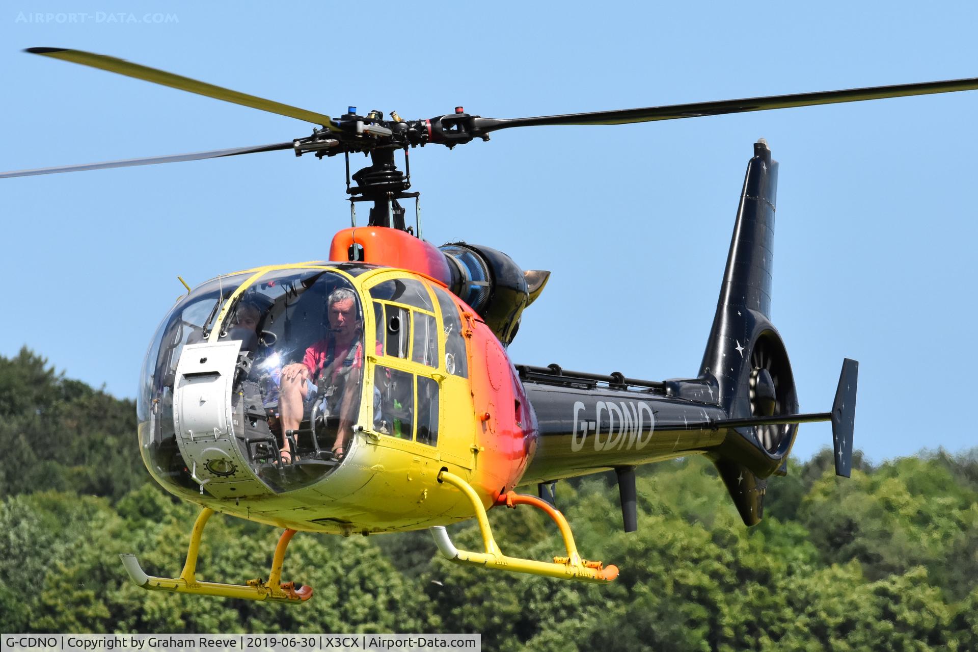 G-CDNO, 1975 Westland SA-341B Gazelle AH1 C/N 1385, Landing at Northrepps.