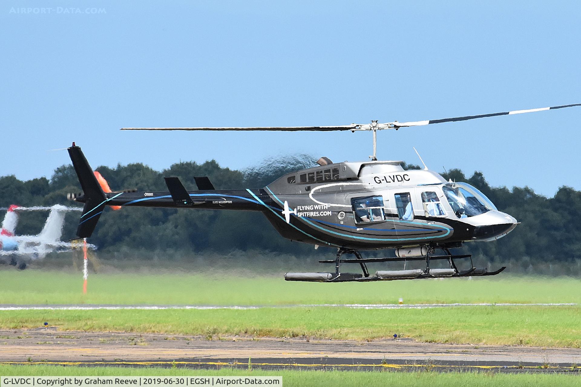 G-LVDC, 1989 Bell 206L-3 LongRanger III C/N 51300, Landing at Norwich.