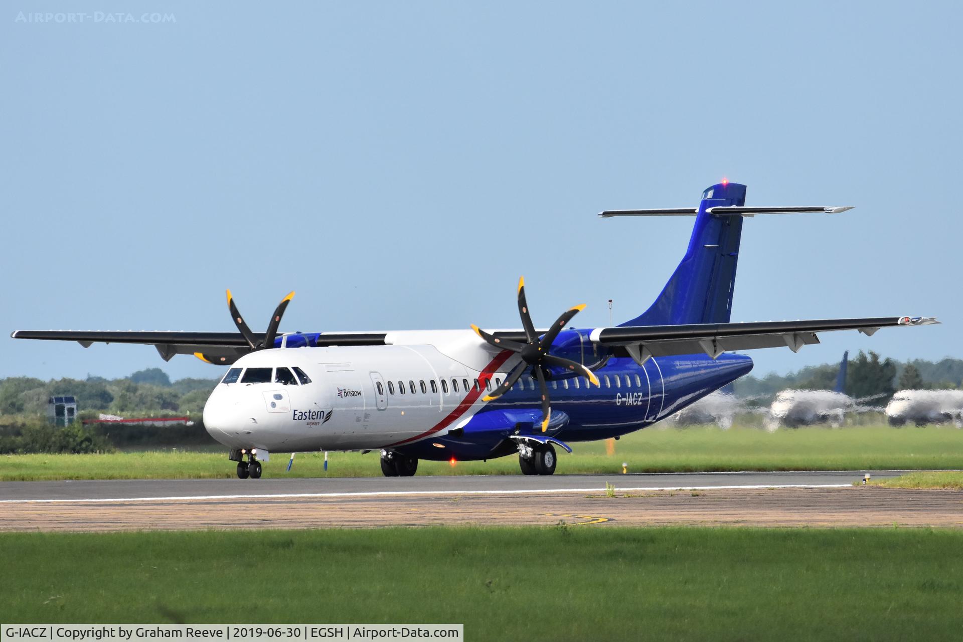 G-IACZ, 2018 ATR 72-212A C/N 1482, Just landed at Norwich.