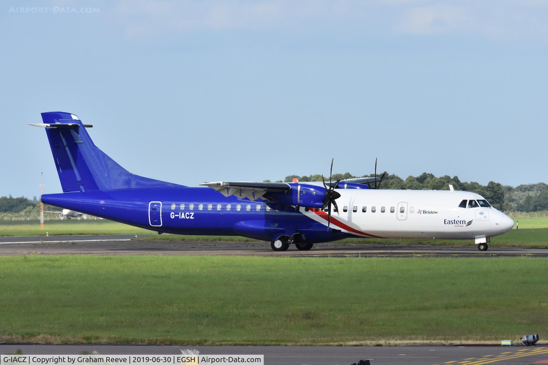 G-IACZ, 2018 ATR 72-212A C/N 1482, Just landed at Norwich.