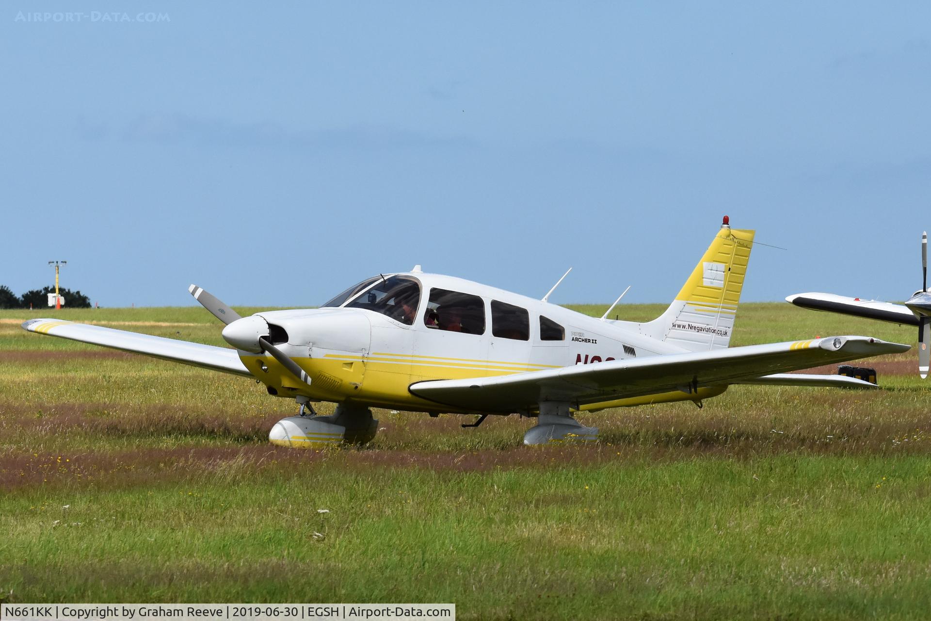 N661KK, 1987 Piper PA-28-181 Archer II C/N 2890028, Parked at Norwich.