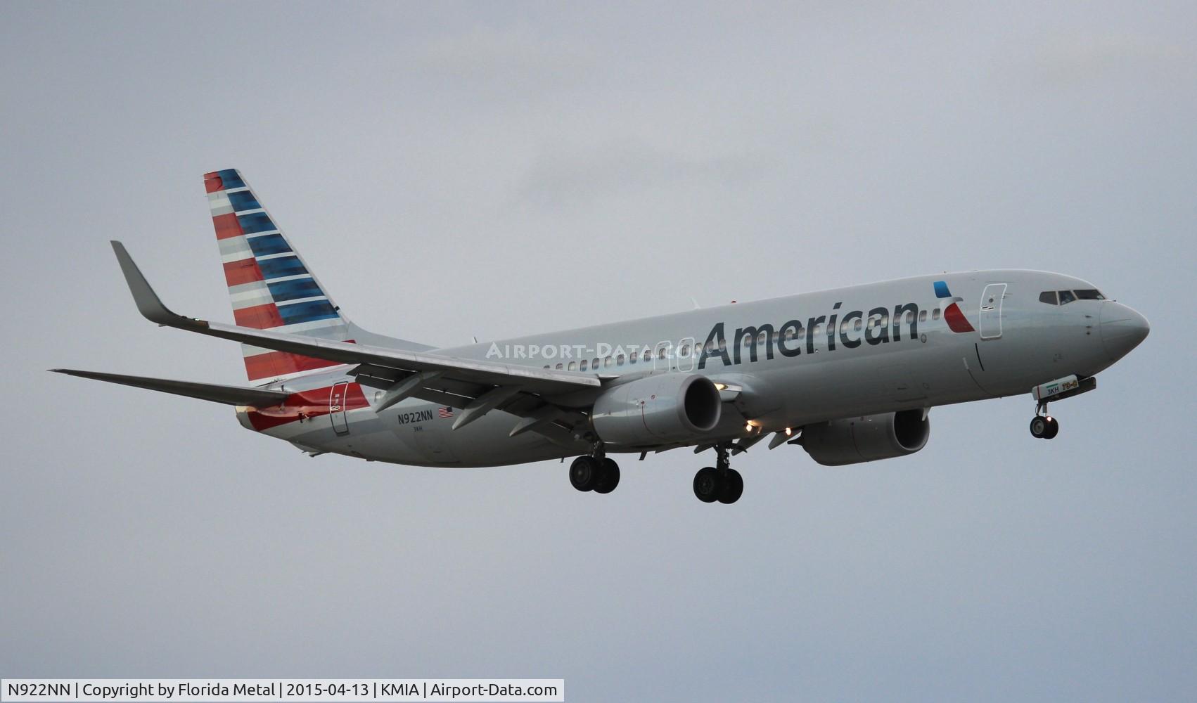 N922NN, 2013 Boeing 737-823 C/N 29574, MIA spotting