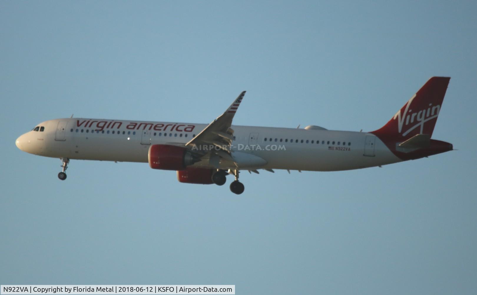 N922VA, 2017 Airbus A321-253N C/N 7639, SFO spotting
