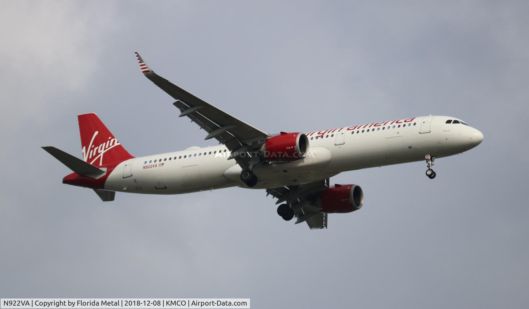 N922VA, 2017 Airbus A321-253N C/N 7639, MCO spotting