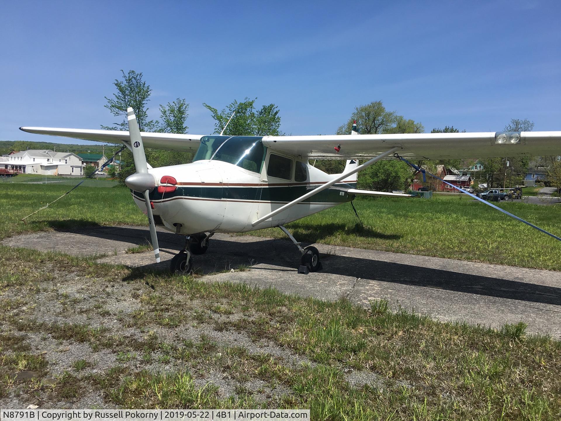 N8791B, 1957 Cessna 172 C/N 36491, Tied down at 4B1, Duanesburg, NY, Spring 2019