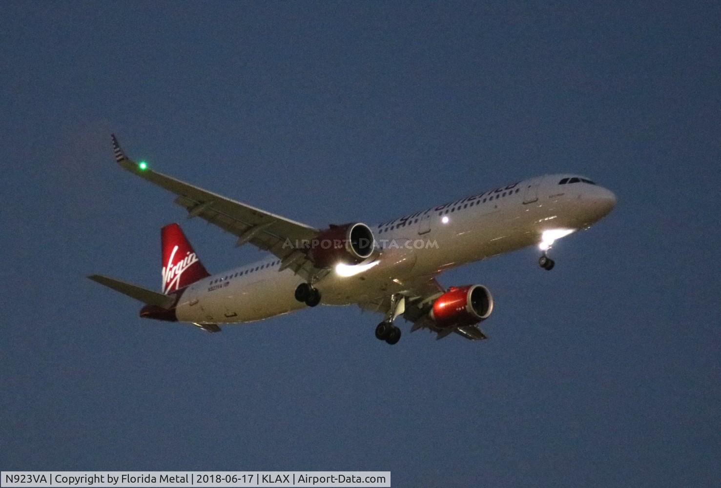 N923VA, 2017 Airbus A321-253NEO C/N 7861, LAX spotting
