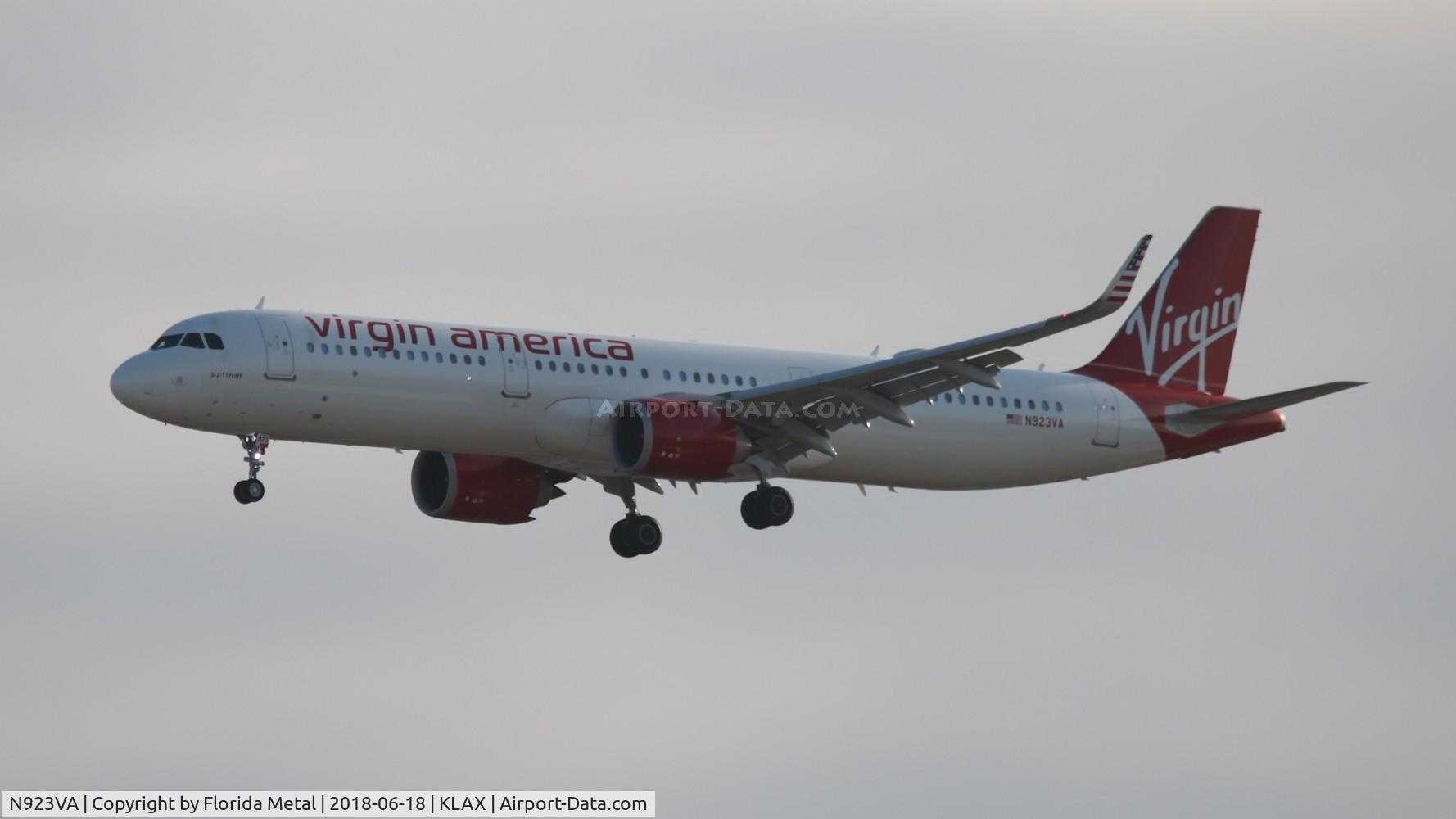 N923VA, 2017 Airbus A321-253NEO C/N 7861, LAX spotting
