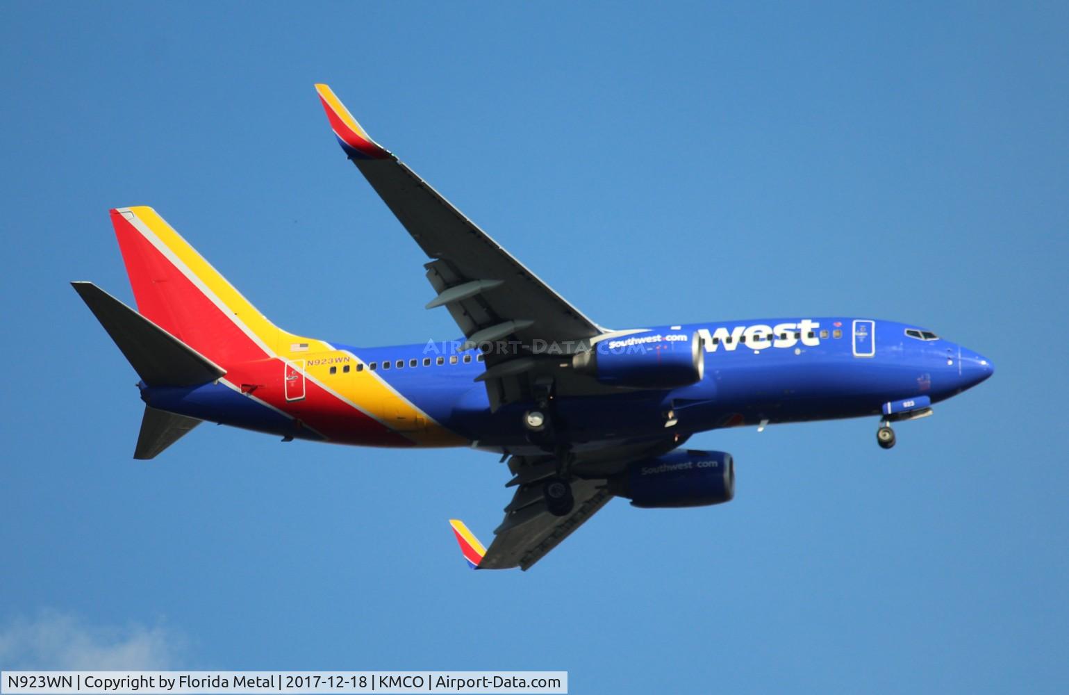 N923WN, 2008 Boeing 737-7H4 C/N 36627, MCO spotting