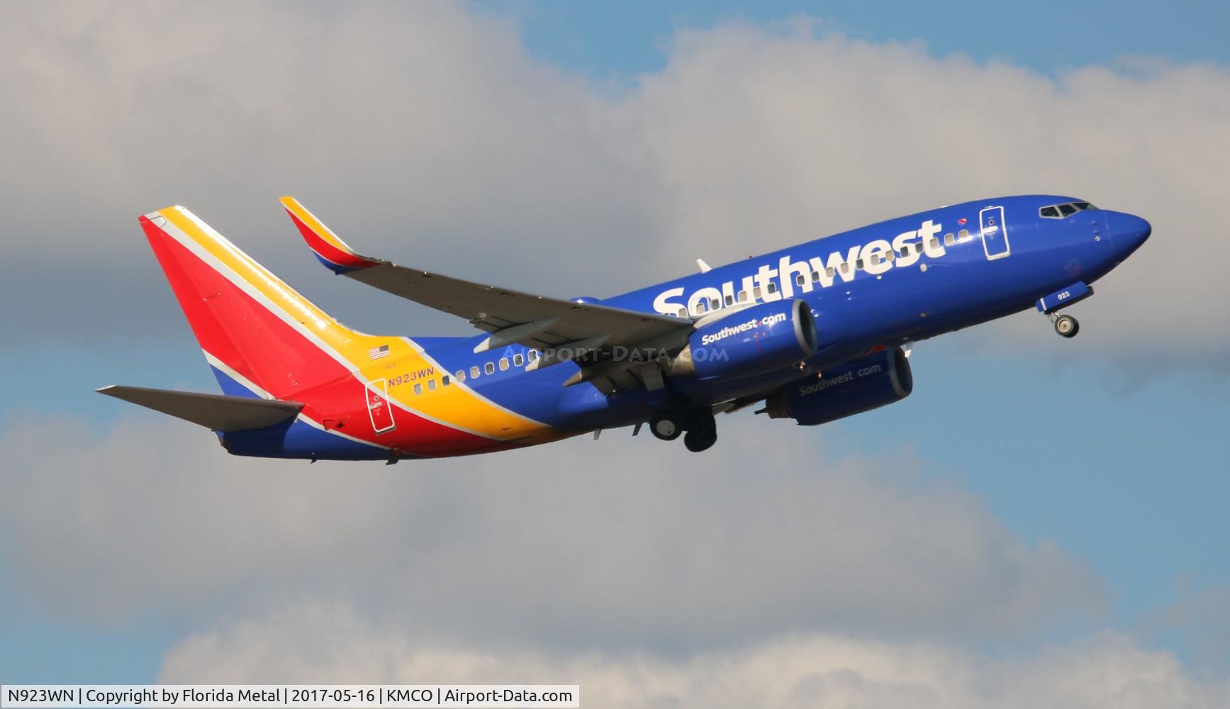 N923WN, 2008 Boeing 737-7H4 C/N 36627, MCO spotting
