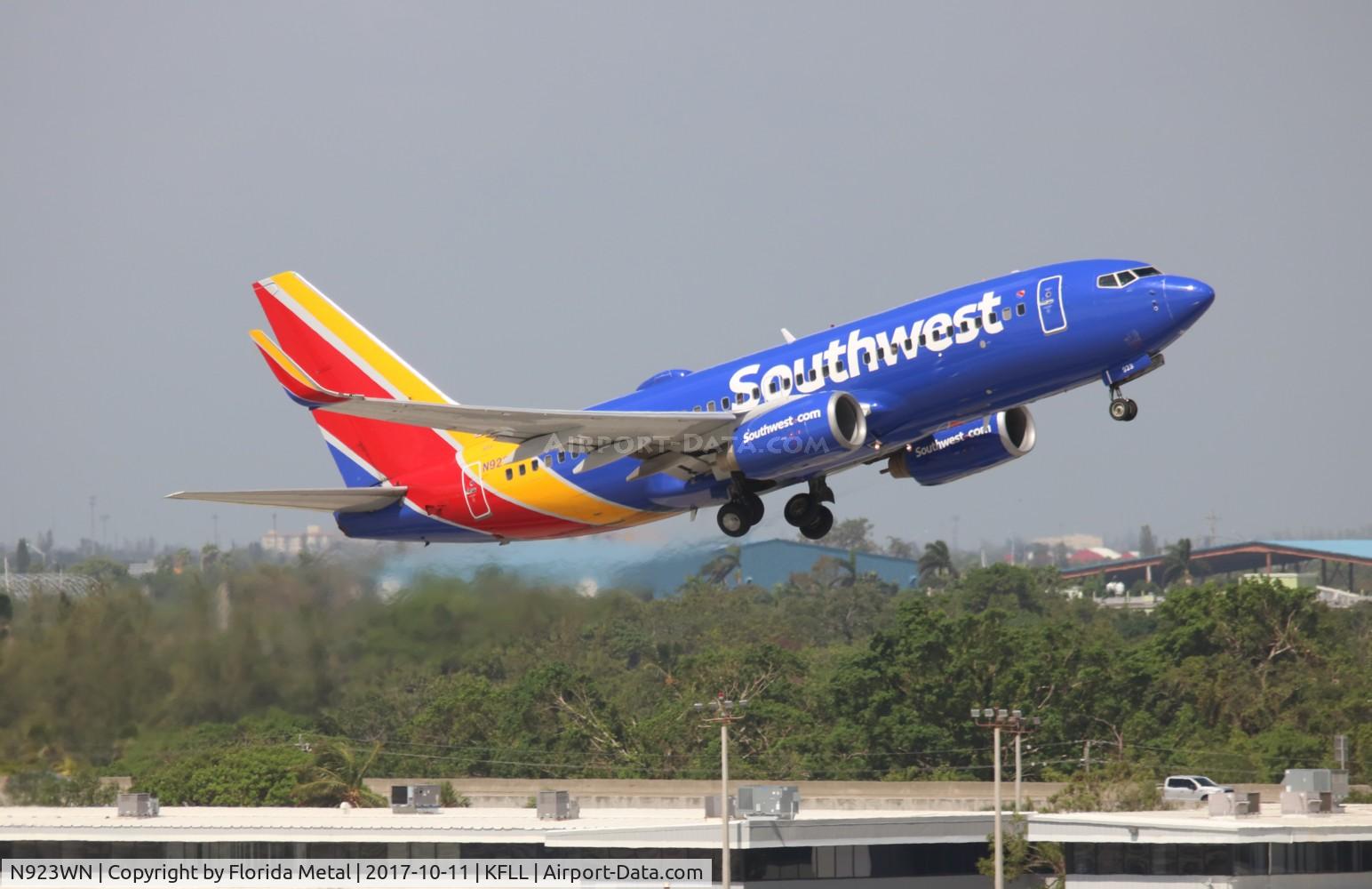 N923WN, 2008 Boeing 737-7H4 C/N 36627, FLL spotting