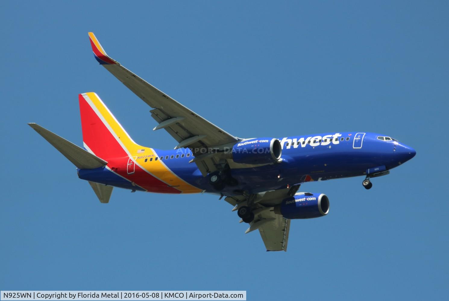 N925WN, 2008 Boeing 737-7H4 C/N 36630, MCO spotting