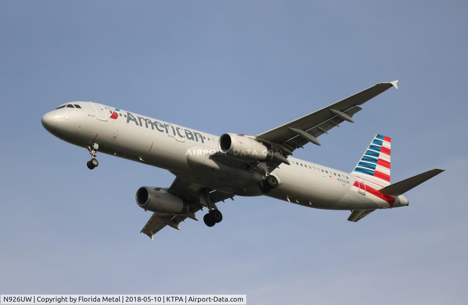 N926UW, 2015 Airbus A321-231 C/N 6618, TPA spotting