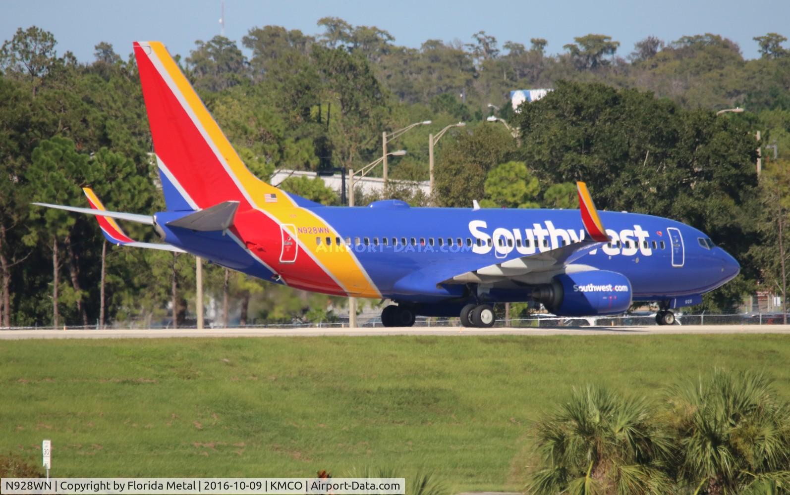 N928WN, 2008 Boeing 737-7H4 C/N 36890, MCO spotting