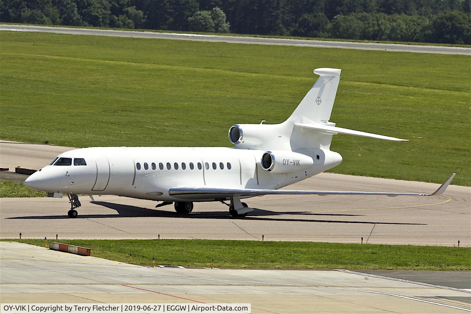 OY-VIK, 2010 Dassault Falcon 7X C/N 85, at Luton