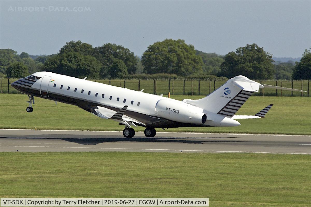 VT-SDK, 2007 Bombardier BD-700 1A10 Global Express C/N 9228, at Luton