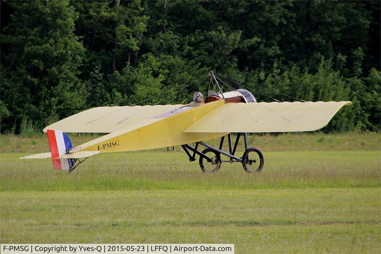 F-PMSG, 2013 Morane-Saulnier Type G Replica C/N 01-RA, Morane-Saulnier Type G (replica), Landing, La Ferté-Alais airfield (LFFQ) Airshow 2015