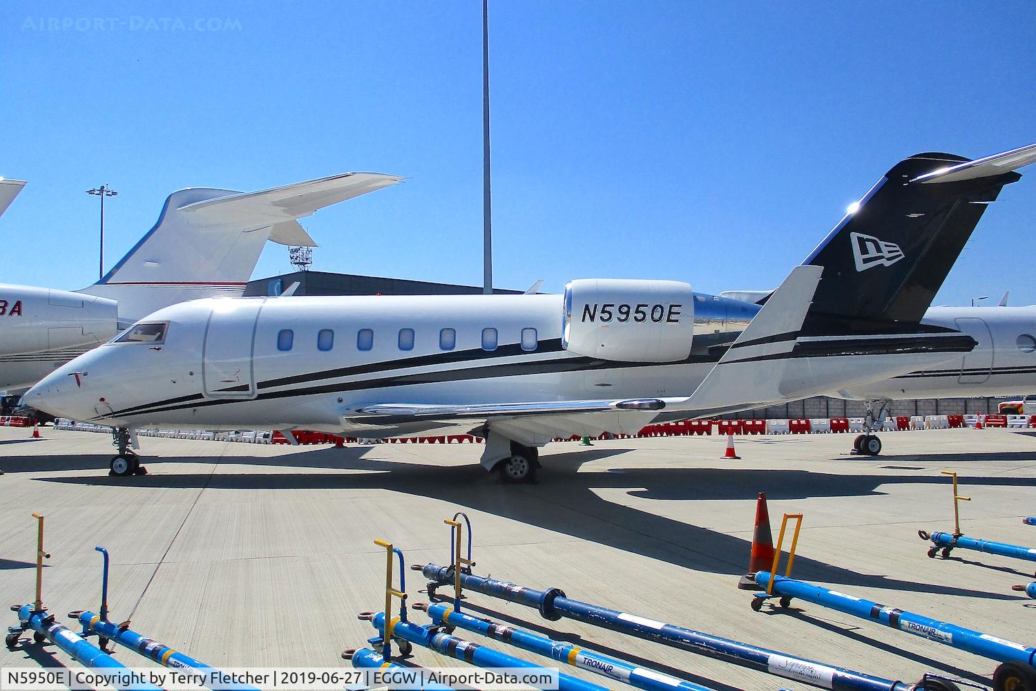 N5950E, 2016 Bombardier Challenger 650 (CL-600-2B16) C/N 6064, at Luton