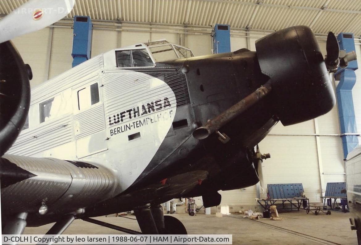 D-CDLH, 1936 Junkers Ju-52/3m C/N 130714, Lufthansa Hamburg 7.6.1988