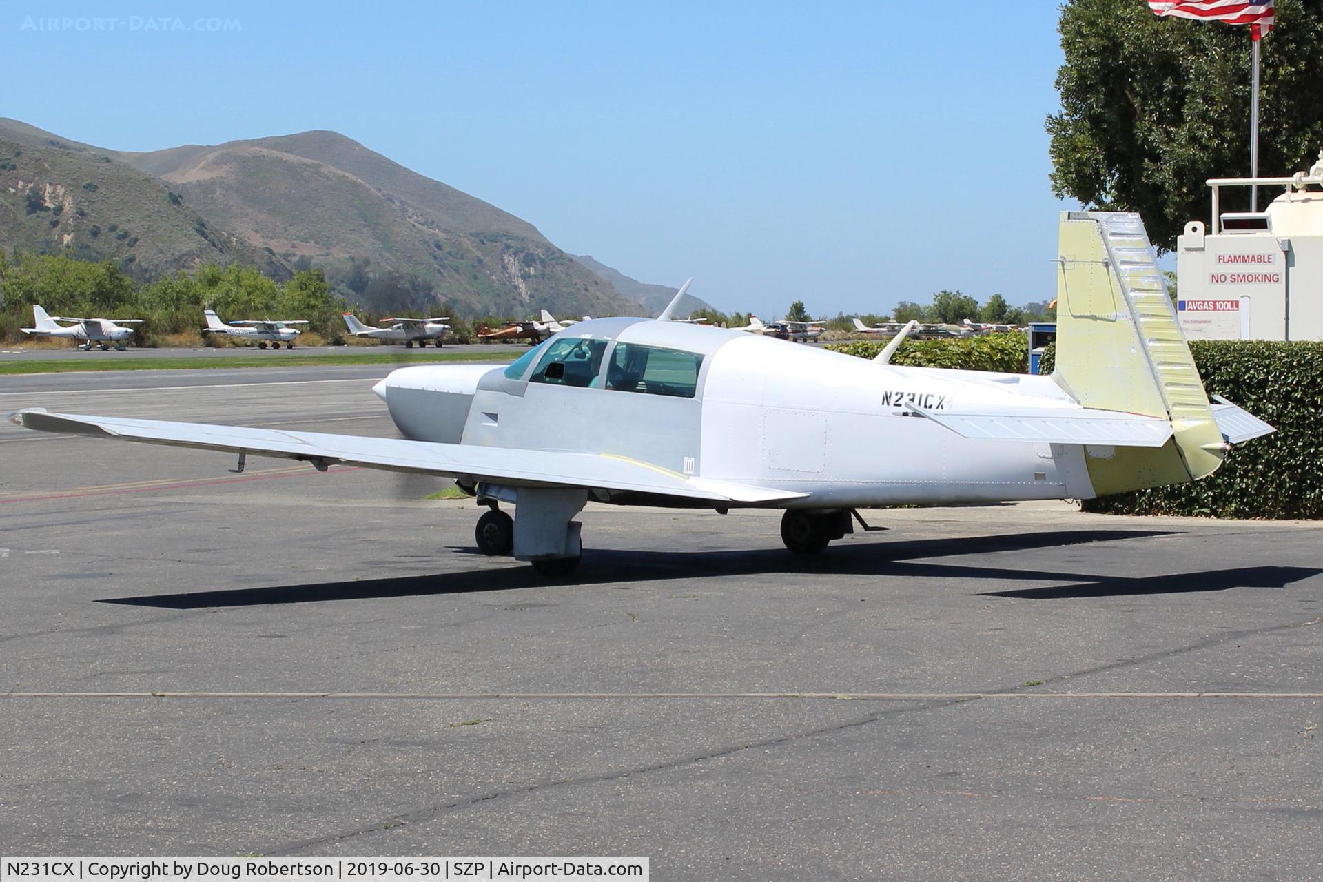 N231CX, 1979 Mooney M20K C/N 25-0178, 1979 Mooney M20K 231, Continental TSIO-360-GB 210 Hp, powered up at Fuel Dock