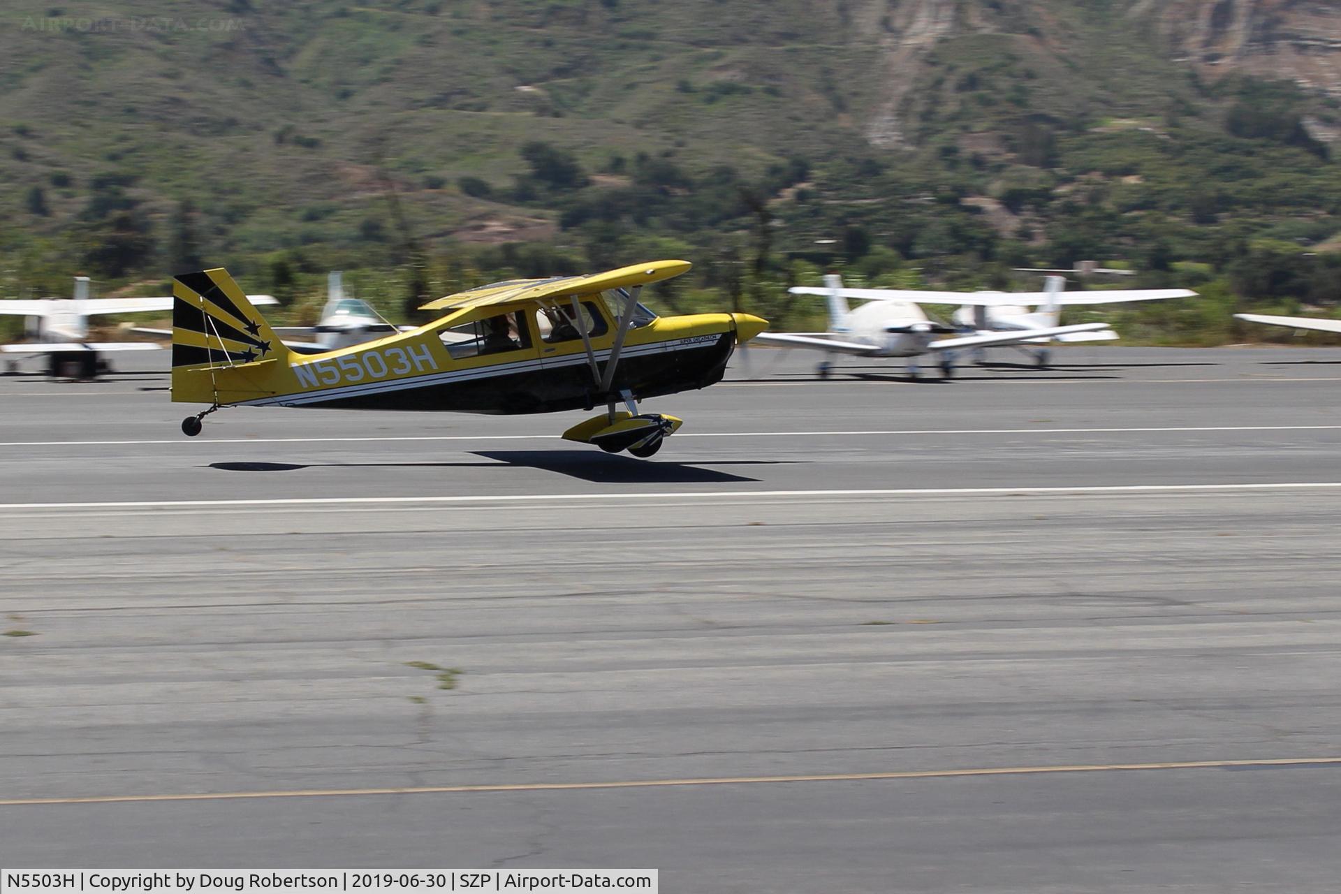 N5503H, 1978 Bellanca 8KCAB Super Decathlon C/N 413-78, 1978 Bellanca 8KCAB SUPER DECATHLON, Lycoming AEIO-360 180 Hp, full inverted systems, liftoff Rwy 22