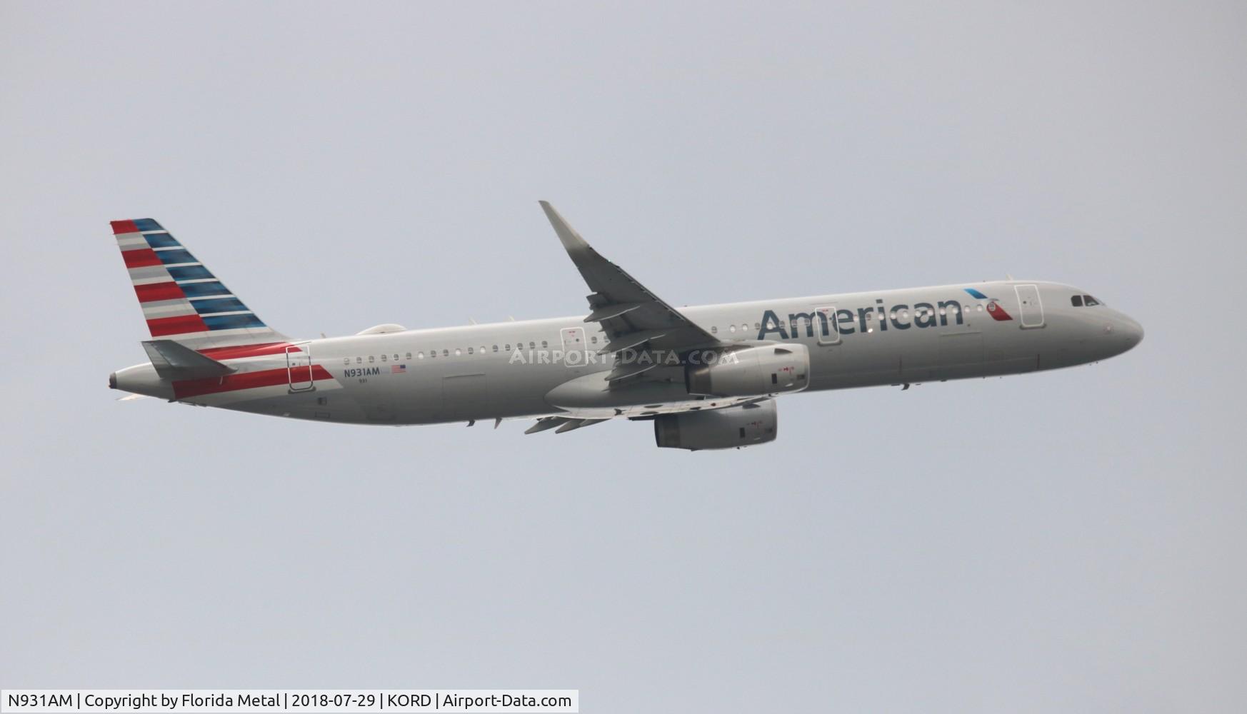 N931AM, 2017 Airbus A321-231 C/N 7541, ORD spotting