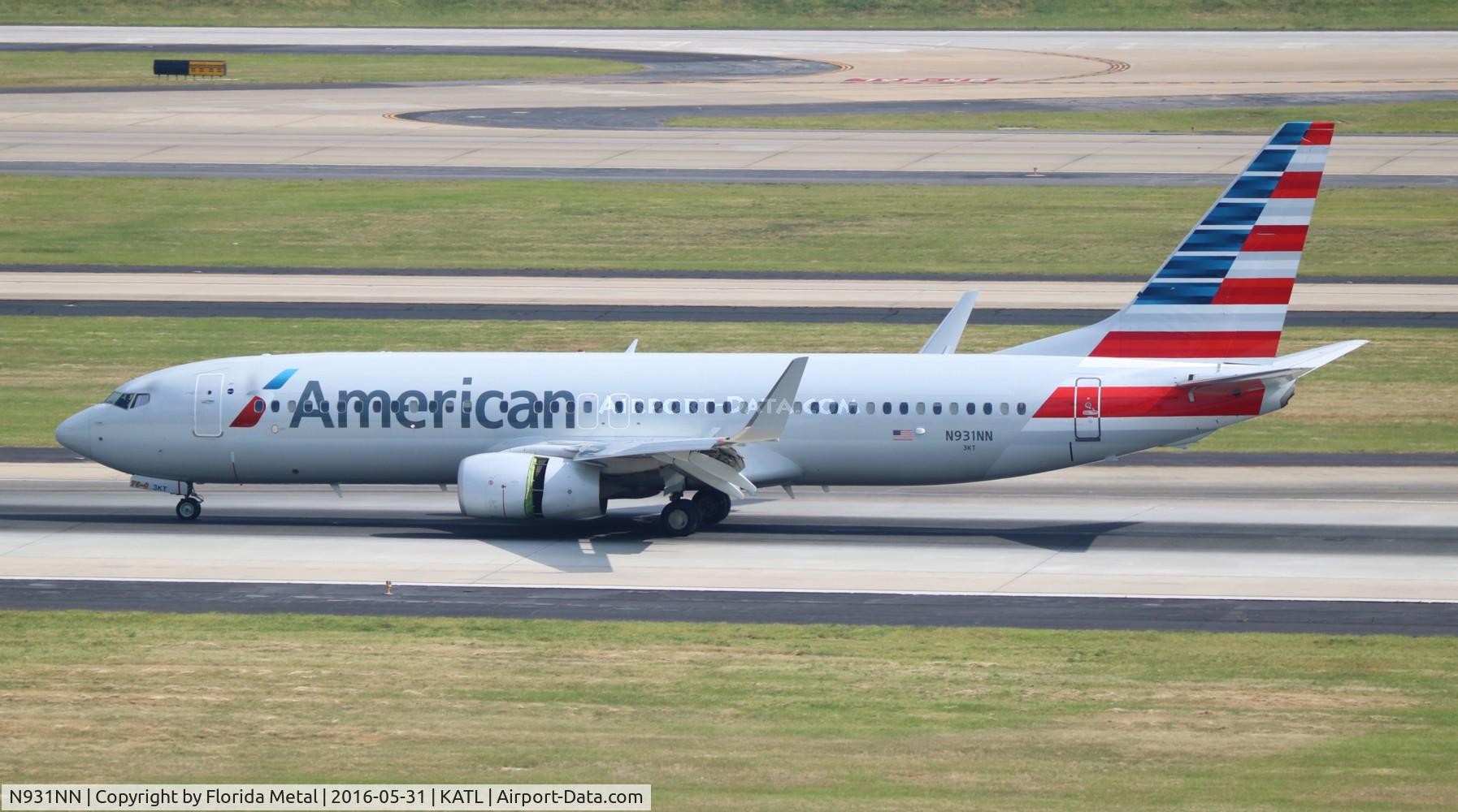 N931NN, 2013 Boeing 737-823 C/N 33230, ATL spotting