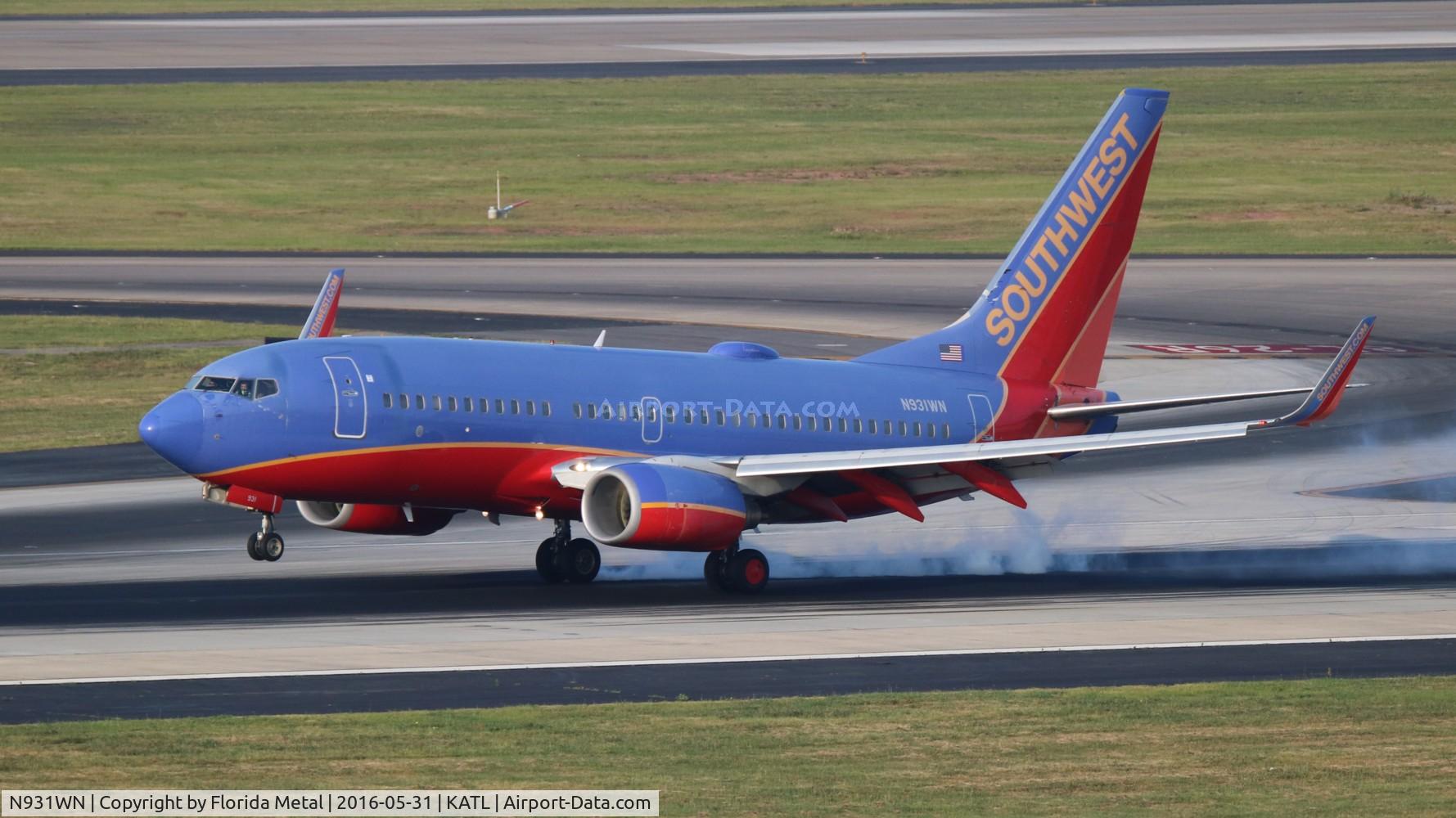 N931WN, 2009 Boeing 737-7H4 C/N 36637, ATL spotting