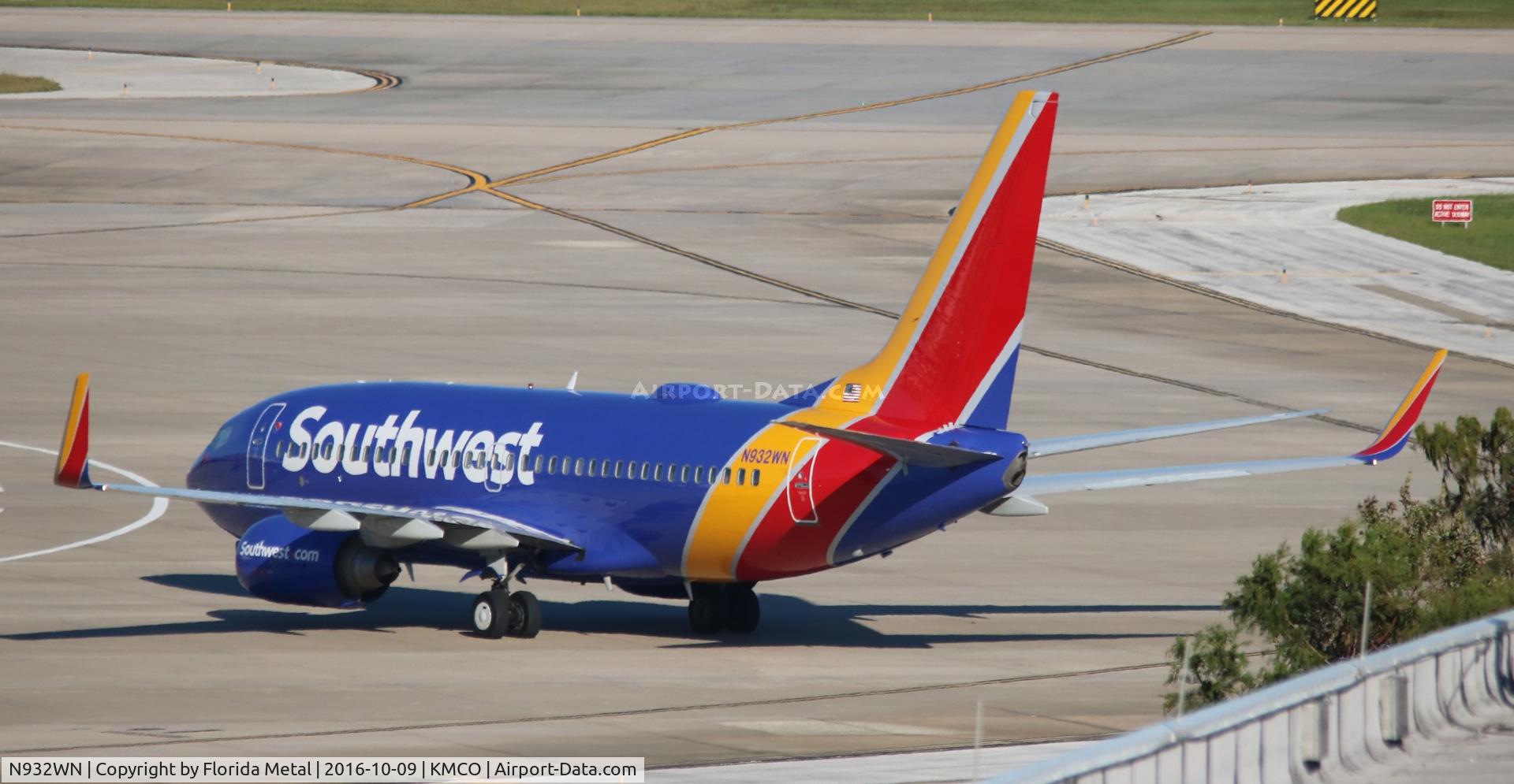 N932WN, 2009 Boeing 737-7H4 C/N 36639, MCO spotting