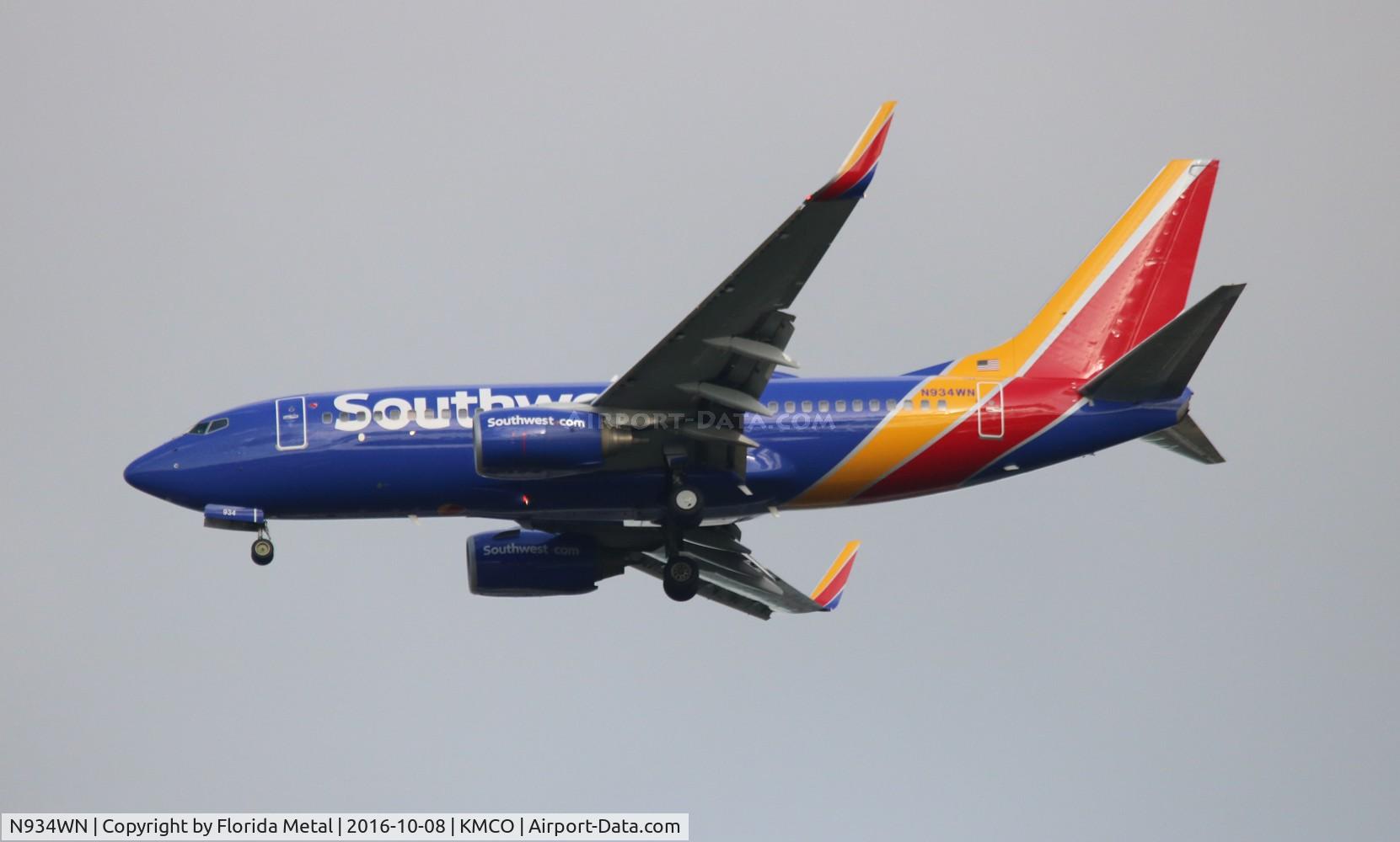 N934WN, 2009 Boeing 737-7H4 C/N 36642, MCO spotting
