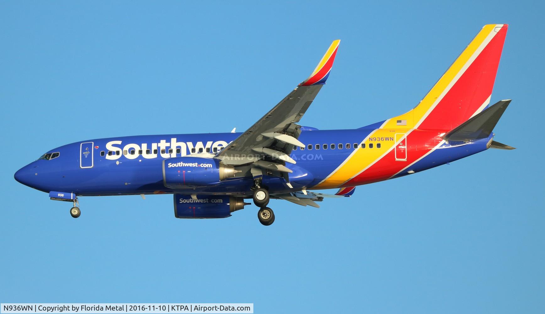 N936WN, 2009 Boeing 737-7H4 C/N 36643, TPA spotting