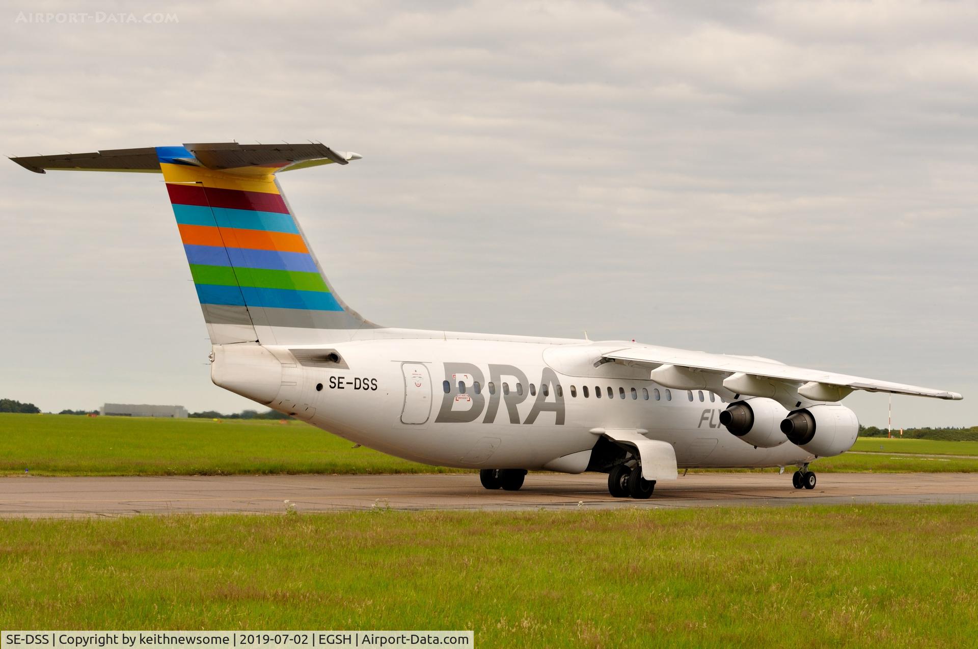 SE-DSS, 1994 British Aerospace Avro 146-RJ100 C/N E3245, Arriving at Norwich from Malmo.