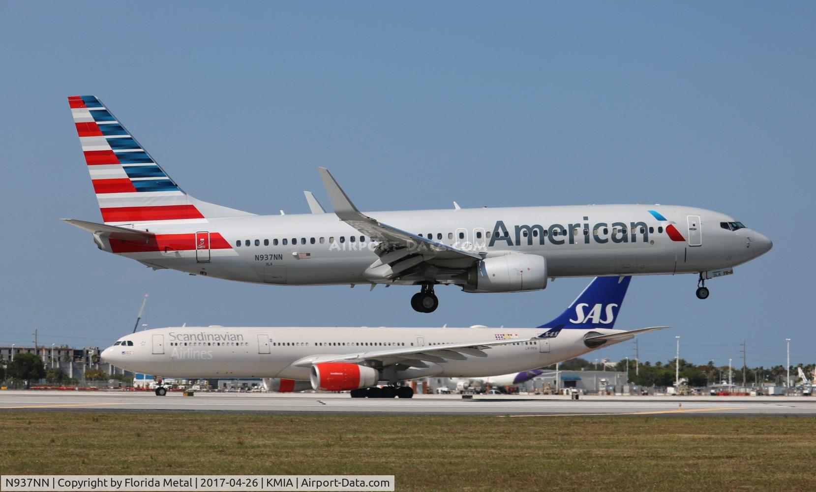 N937NN, 2013 Boeing 737-823 C/N 31178, MIA spotting
