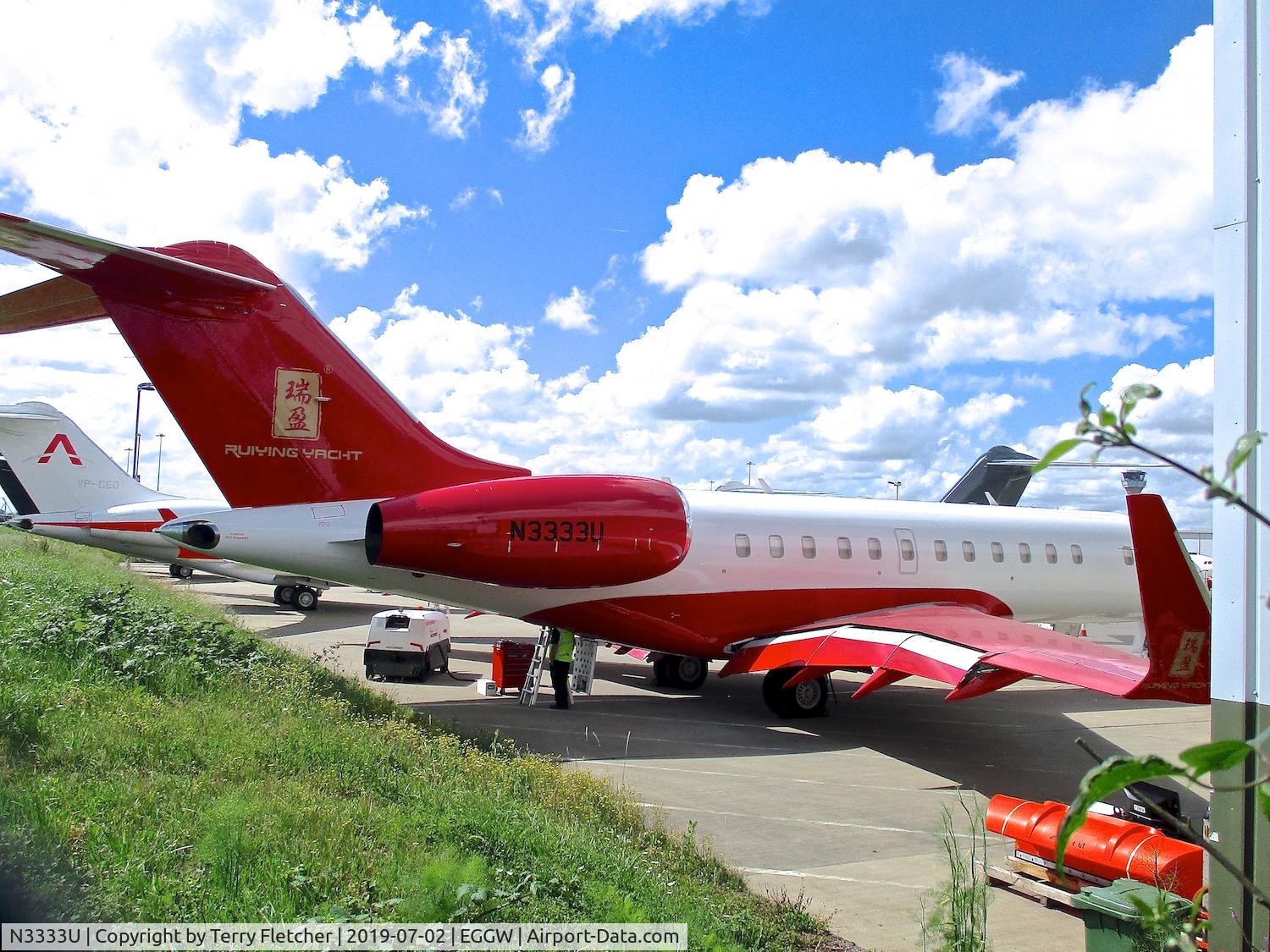 N3333U, 2005 Bombardier BD-700-1A10 Global 5000 C/N 9154, at Luton
