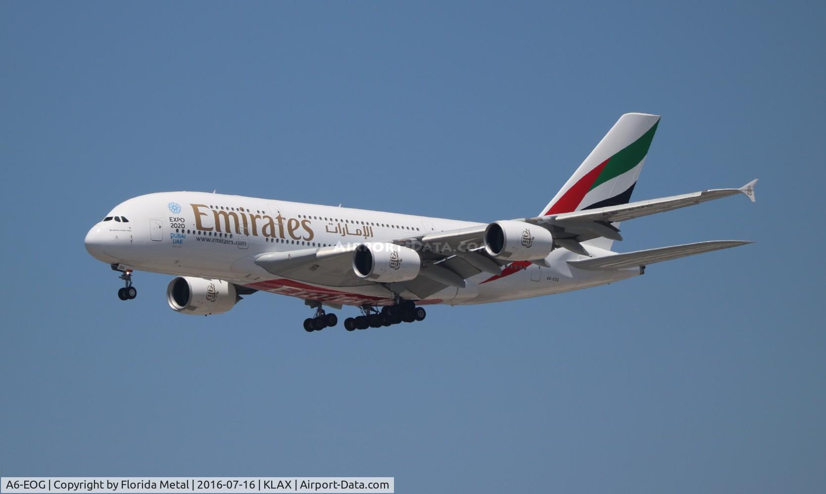A6-EOG, 2014 Airbus A380-861 C/N 172, LAX spotting