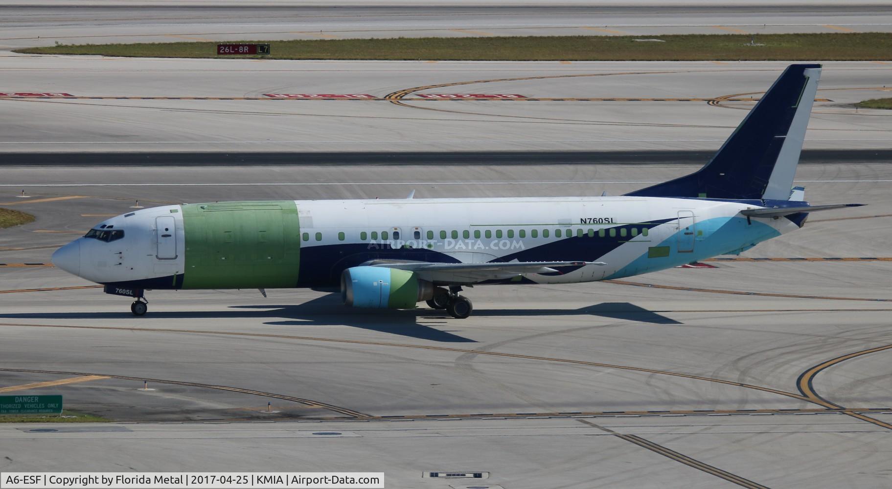 A6-ESF, 1991 Boeing 737-4Y0 C/N 25177, MIA spotting