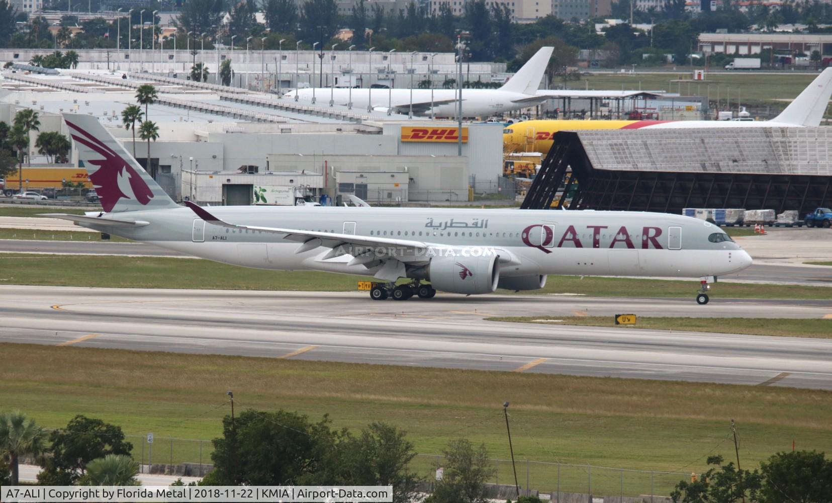 A7-ALI, 2016 Airbus A350-941 C/N 021, MIA spotting
