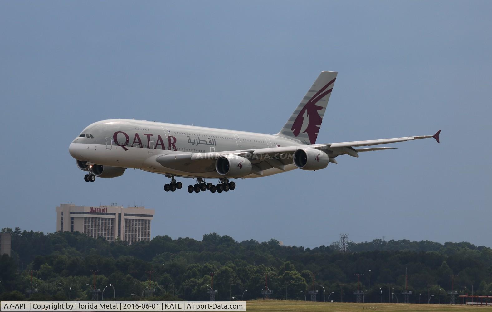 A7-APF, 2015 Airbus A380-861 C/N 0189, ATL spotting