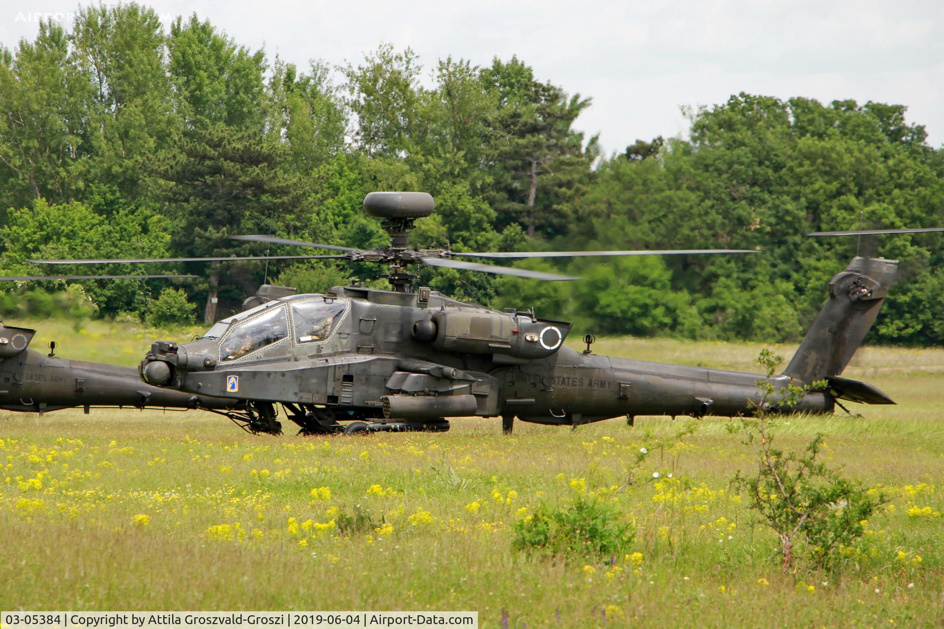 03-05384, Boeing AH-64D Longbow Apache C/N PVD384, Jutas-Ujmajor. The Hungarian airforce is his practising base